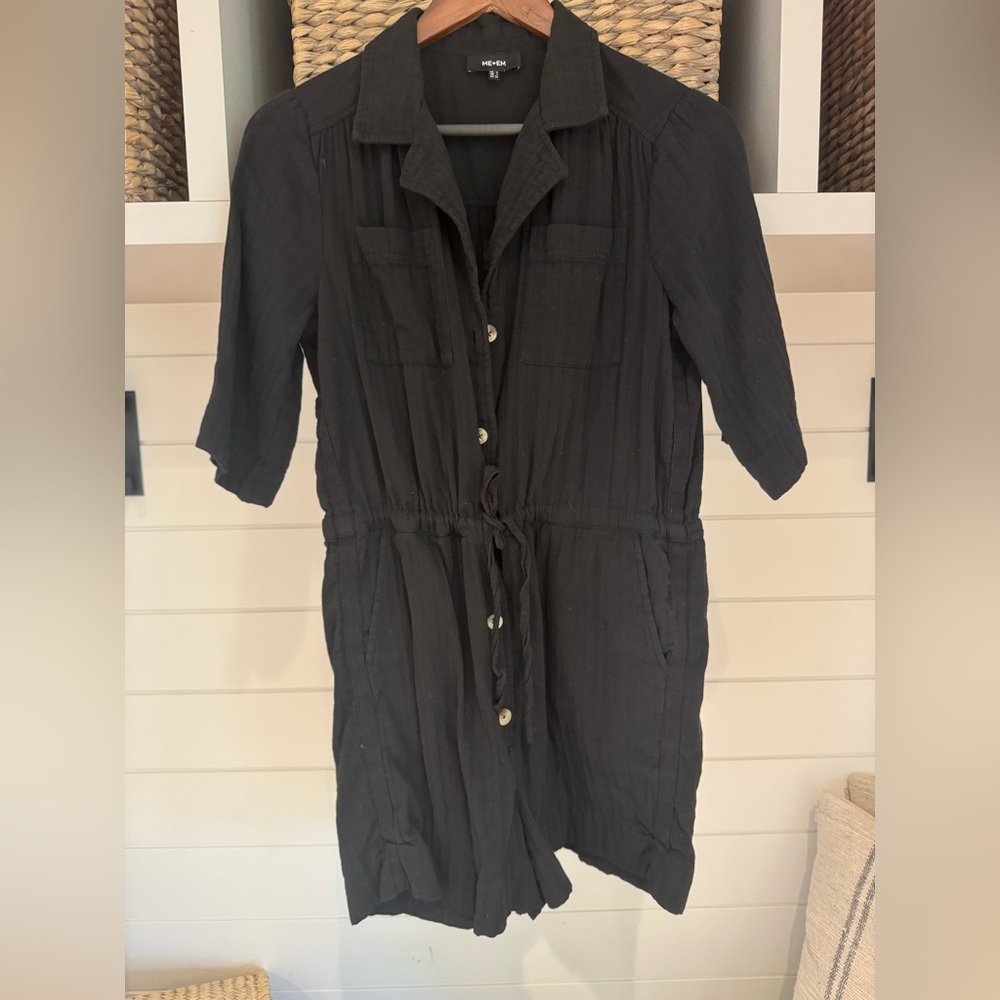 ME+EM Black Button-Up Romper